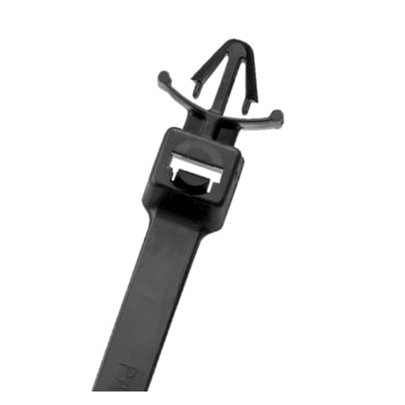 Panduit Cable Tie, 4-1/2 in L, 7/8 in Max Bundle Dia., Black, Nylon 6/6, 18 lb Strength, 500 PK PLWP1M-D30